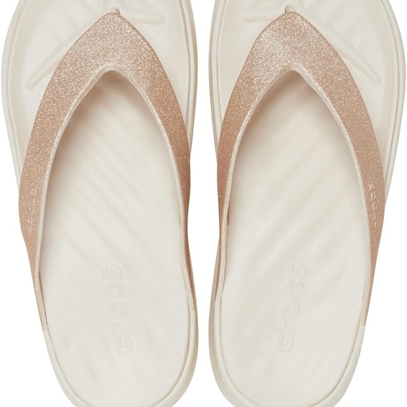 CROCS Rose Gold Sandals Elegant Minimalist Design - Picture 1 of 9